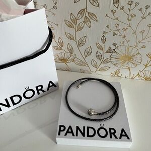 Pandora Purple Leather Bracelet - 18 inch